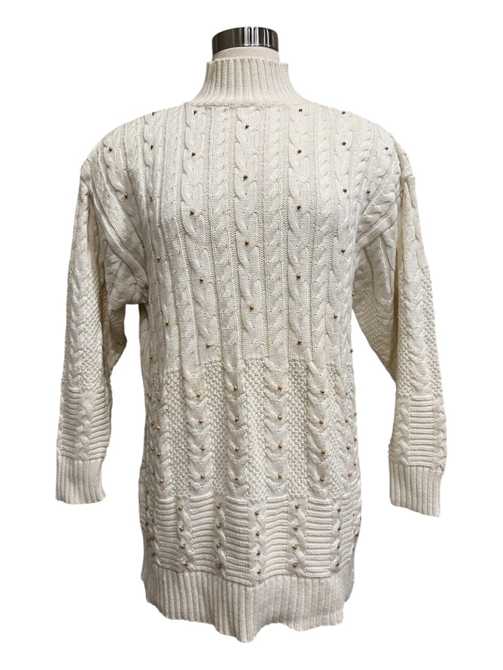 Liz Claiborne & Co Turtleneck Sweater M Oversized Cable Knit 90’s